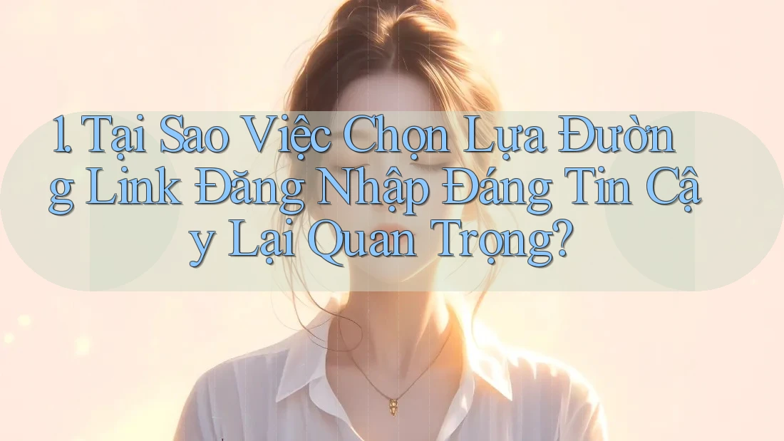 1. Tại Sao Việc Chọn Lựa Đường Link Đăng Nhập Đáng Tin Cậy Lại Quan Trọng?