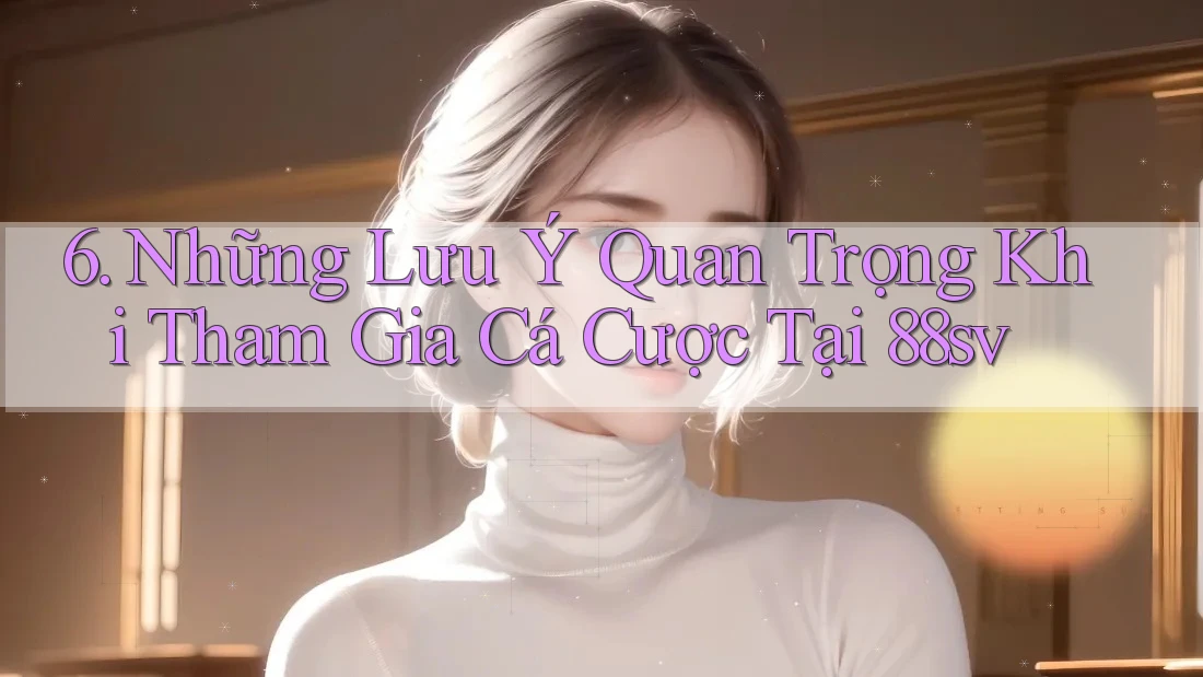 6. Những Lưu Ý Quan Trọng Khi Tham Gia Cá Cược Tại 88sv