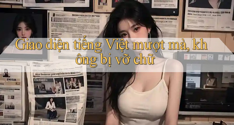 Giao diện tiếng Việt mượt mà, không bị vỡ chữ